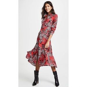 Free People red twist front shirt dress 8